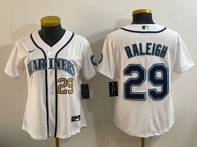 Youth Seattle Mariners #29 Raleigh White Game 2026 Nike MLB Jersey style 02